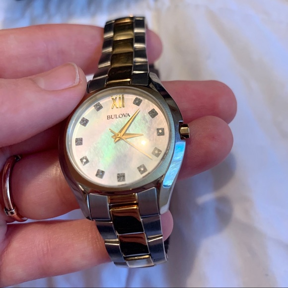 NEW diamond studded two tone Bulova watch - Picture 4 of 7